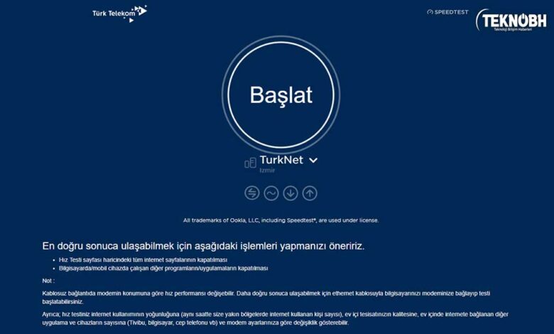 Türk Telekom İnternet Hız Testi ✔ Hız Testi Aracı
